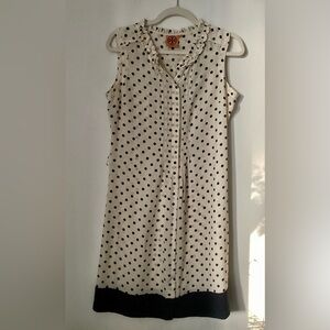 Tory Burch “Graham” Sleeveless Polka Dot Silk Knee-Length Dress Sz 6